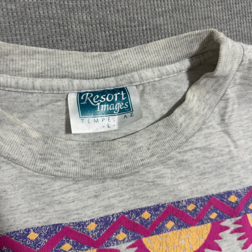 Vintage Resort Images Texas Cactus Graphic T Shirt 90s Southwest Gray Mens Large - Picture 3 of 12